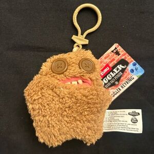 Zuru funny ugly monster keyring brown buttons keychain series 5 new w tags